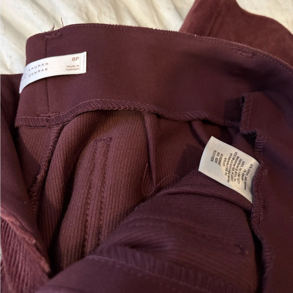 LC Lauren Conrad Maroon Corduroy Wide-Leg Pants - Picture 3 of 3
